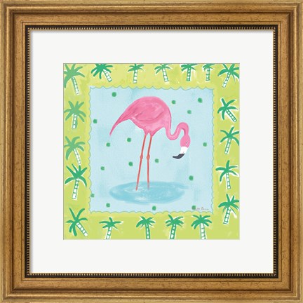 Framed Flamingo Dance III v2 Print