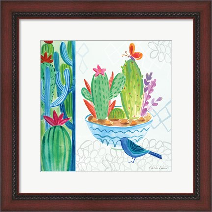 Framed Cacti Garden II Print