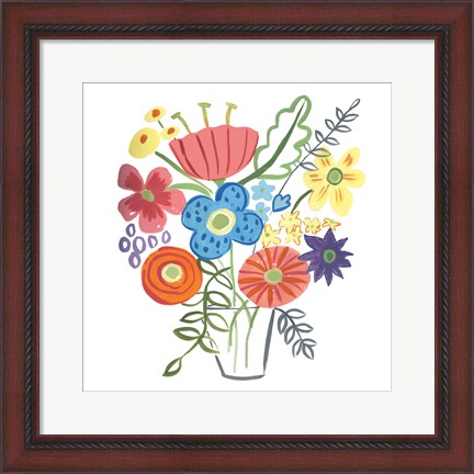 Framed Floral Medley I Print