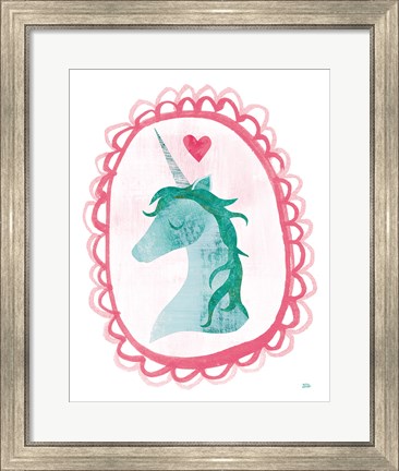 Framed Unicorn Magic II with Border Print