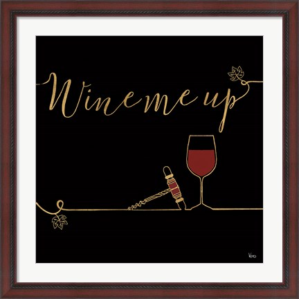 Framed Underlined Wine VII Black Print