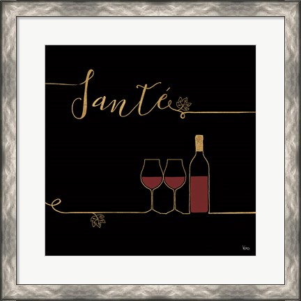 Framed Underlined Wine VI Black Print