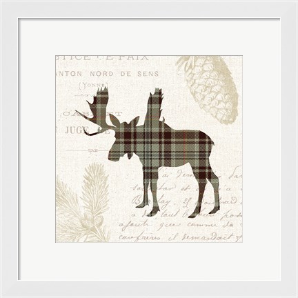 Framed Plaid Lodge IV Tan Print