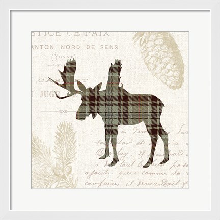 Framed Plaid Lodge IV Tan Print