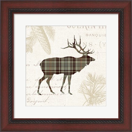 Framed Plaid Lodge III Tan Print