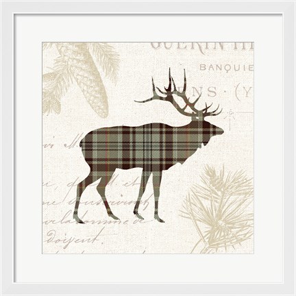 Framed Plaid Lodge III Tan Print