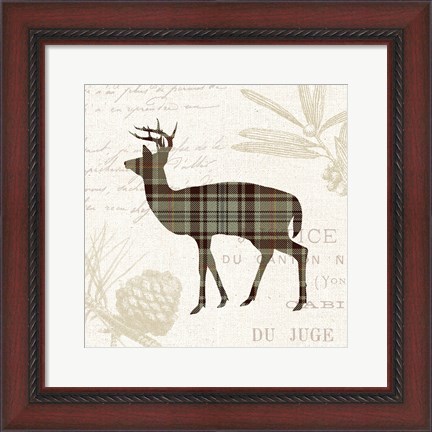 Framed Plaid Lodge II Tan Print