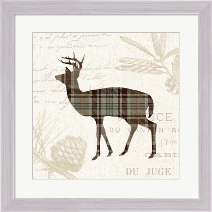 Framed Plaid Lodge II Tan Print