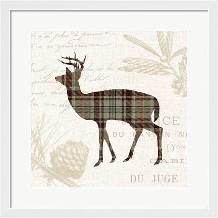 Framed Plaid Lodge II Tan Print