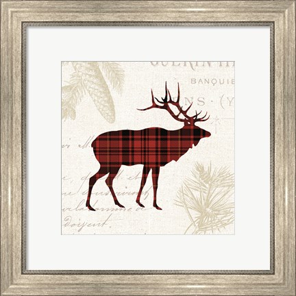 Framed Plaid Lodge III Print