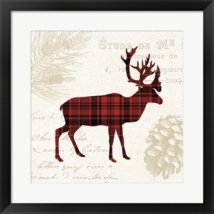 Framed Plaid Lodge I Print