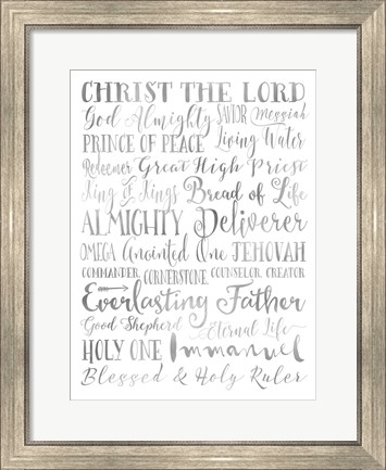 Framed Silver Names of God Print