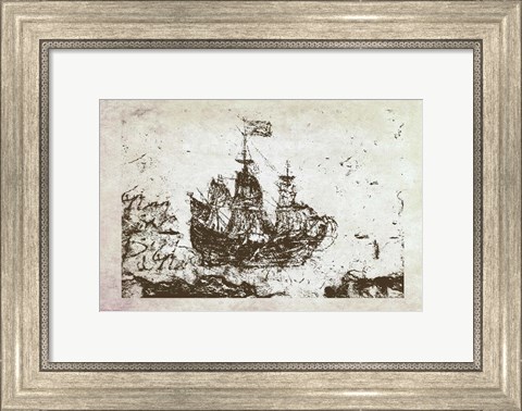 Framed Primitive Frigate I Print