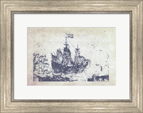 Framed Navy Frigate I Print