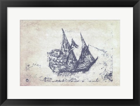 Framed Navy Frigate III Print