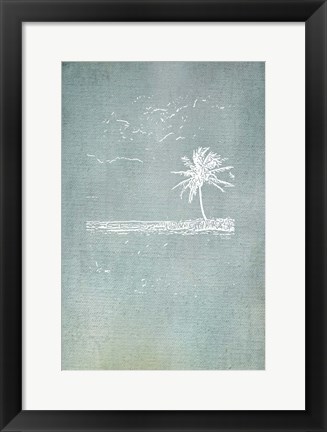 Framed Beach Palm I Print