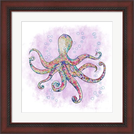 Framed Octopus Flower Garden Print