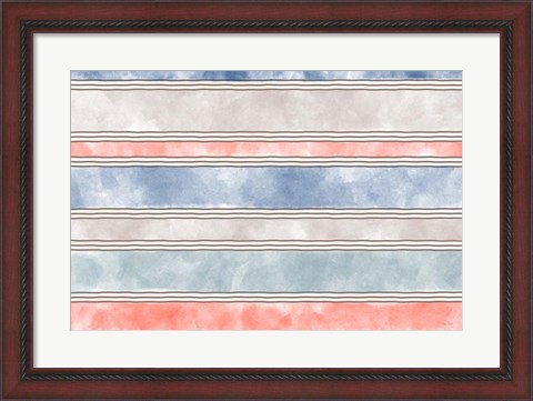 Framed Coastal Stripe I Print