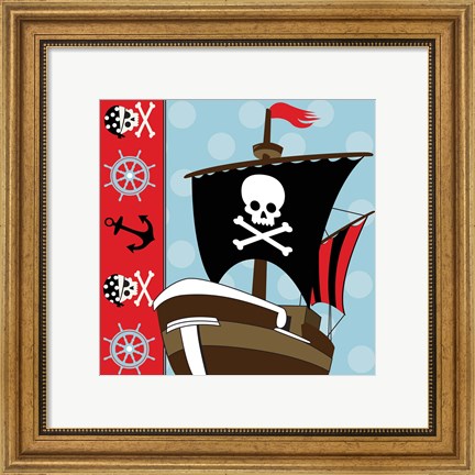 Framed Ahoy Pirate Boy V Print