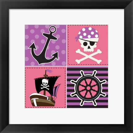 Framed Ahoy Pirate Girl II Print