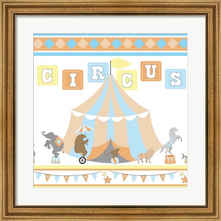 Framed Baby Big Top VII Blue Print