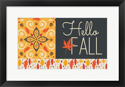 Framed Hello Fall I Print