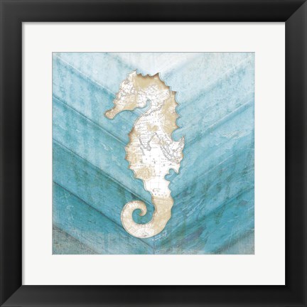 Framed Coastal Seahorse Print