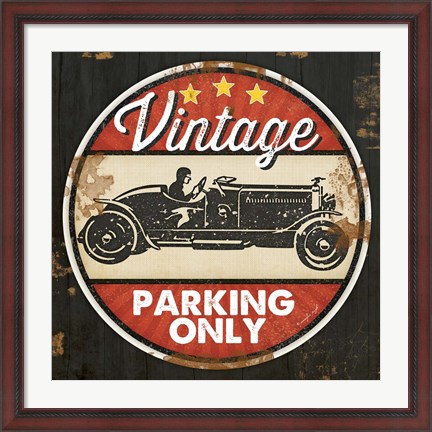 Framed Vintage Parking Print