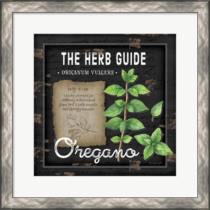 Framed Herb Guide Oregano Print