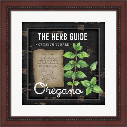 Framed Herb Guide Oregano Print