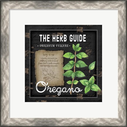 Framed Herb Guide Oregano Print