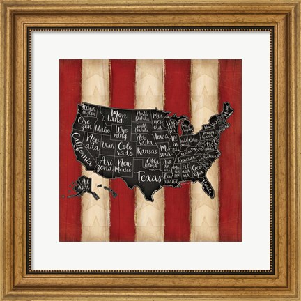 Framed United States II Print