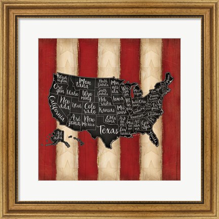 Framed United States II Print