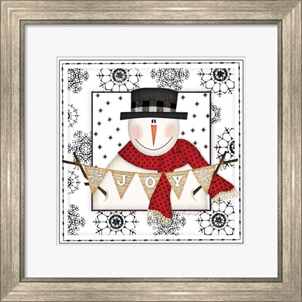 Framed Snowman Snowflake IV Print