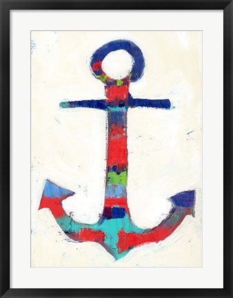 Framed Anchor Stripe Print