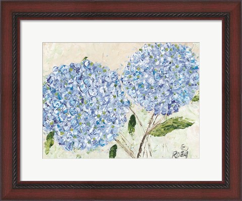 Framed Blue Hydrangeas I Print