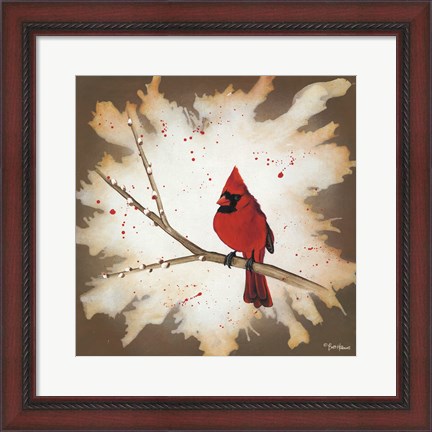 Framed Weathered Friends - Cardinal Print