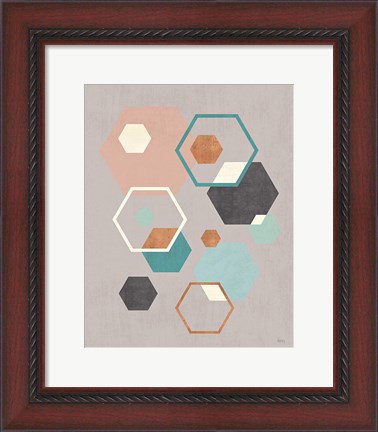 Framed Abstract Geo III Gray Print