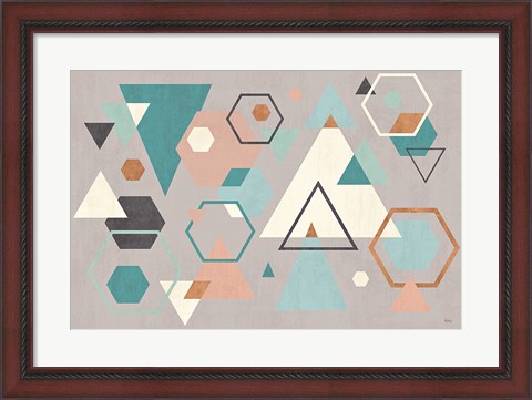 Framed Abstract Geo I Gray Print