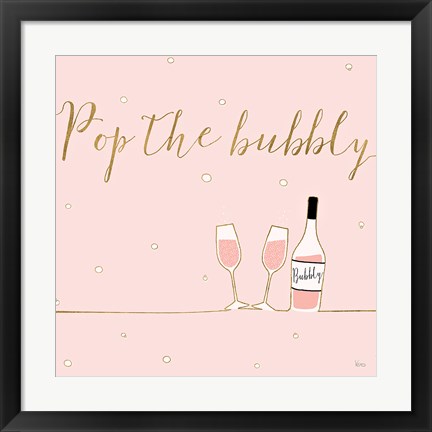 Framed Underlined Bubbly VII Pink Print