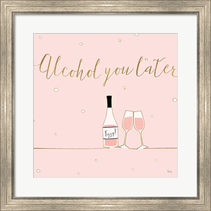 Framed Underlined Bubbly VIII Pink Print