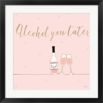 Framed Underlined Bubbly VIII Pink Print