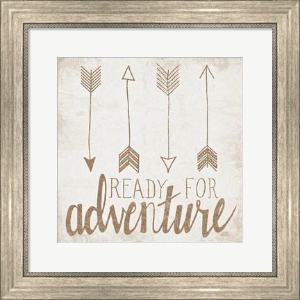 Framed Ready for Adventure Beige Print