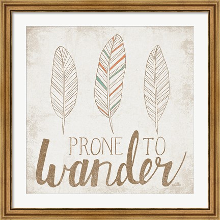 Framed Prone to Wander Beige Print