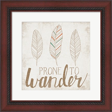 Framed Prone to Wander Beige Print