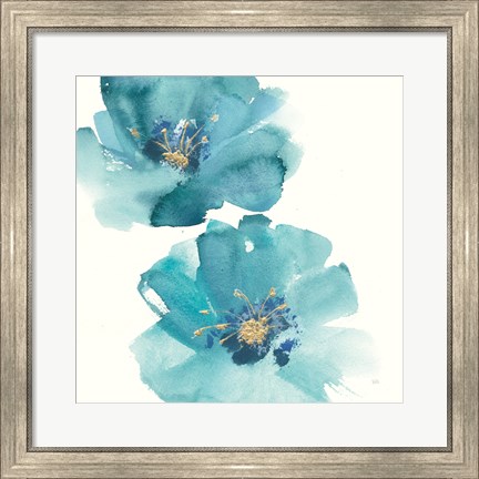 Framed Teal Cosmos III Print