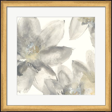 Framed Gray and Silver Flowers I Print