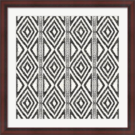 Framed African Wild Pattern III BW Print