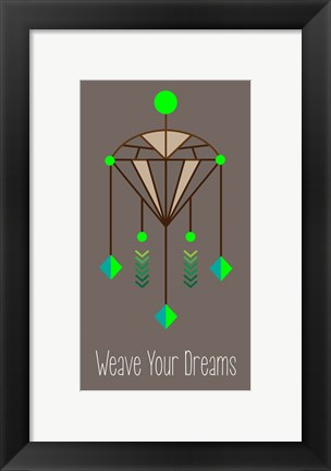 Framed Weave Your Dreams Brown Print