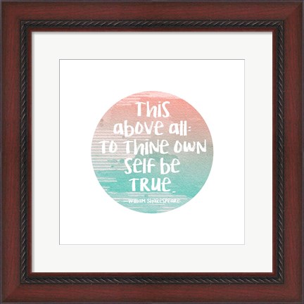 Framed To Thine Own Self Be True Shakespeare Green Print